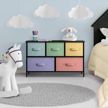 Kids Storage Dresser with Fabric Drawers