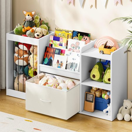 Kids Bookshelf Toy Storage Rack with Drawer