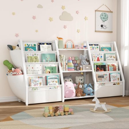 Kids Bookshelf and Toy Storage Organizer Rack